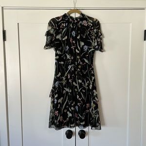 Jason Wu Collection Floral Black Chiffon Dress